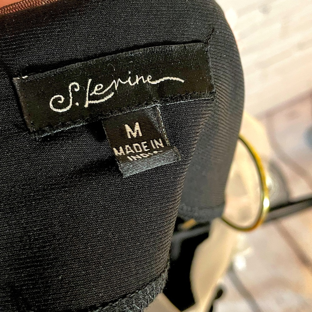 Illusion Neckline Black Dress - Size M - Picture 4 of 5